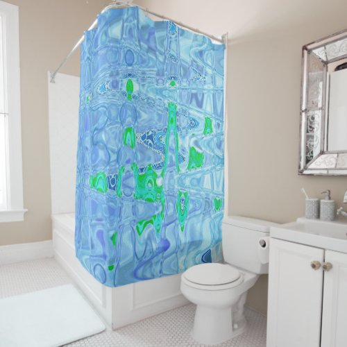 Cosmic Abstract Lavender Gray Retro Ripples Shower Curtain