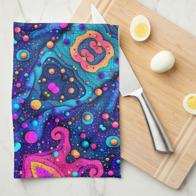 Cosmic Abstract Pattern Blanket Kitchen Towel (Quarter Fold)