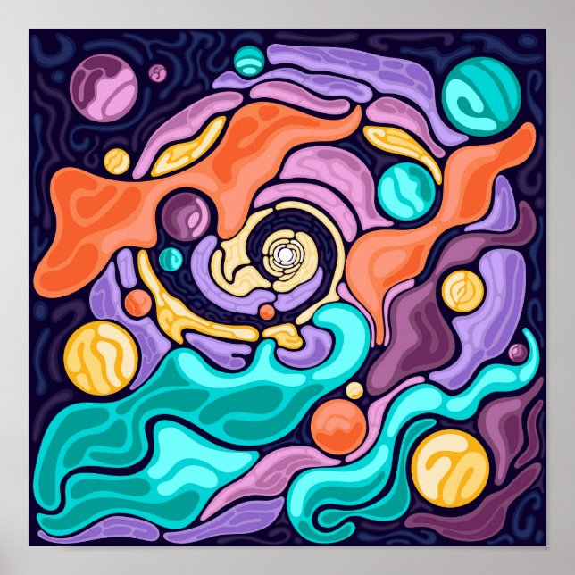 Cosmic Abstract Swirl  Poster (Front)