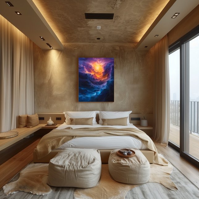 Cosmic Abyss: Surreal Wave Vortex Bicolo Poster (Creator Uploaded)