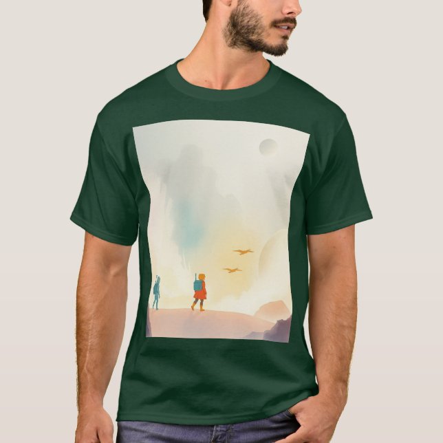 : "Cosmic Adventure: A Futuristic Cartoon Odyssey" T-Shirt (Front)