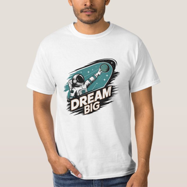 Cosmic Adventures with Astronaut Graphics T-Shirt (Front)