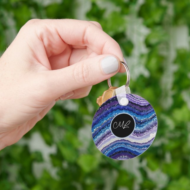 Cosmic Agate Waves Keychain (Hand)