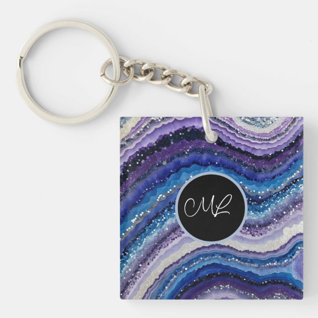 Cosmic Agate Waves Keychain (Front)