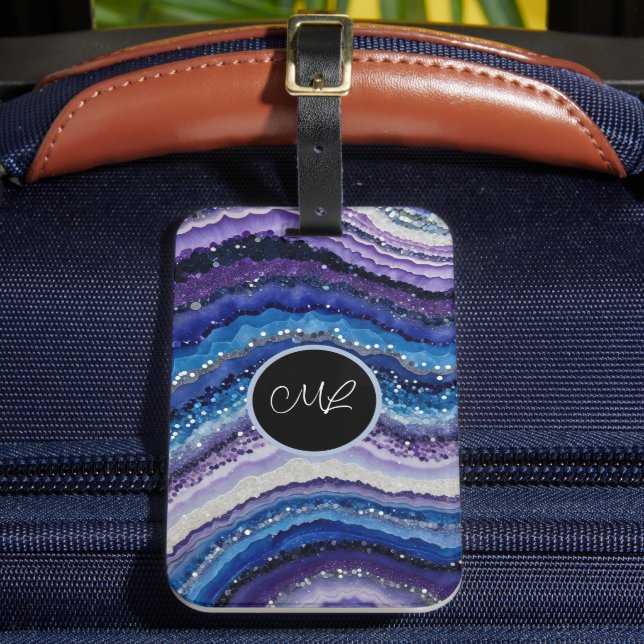 Cosmic Agate Waves Luggage Tag (Front Insitu 2)