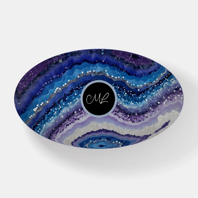Cosmic Agate Waves Paperweight (Front)