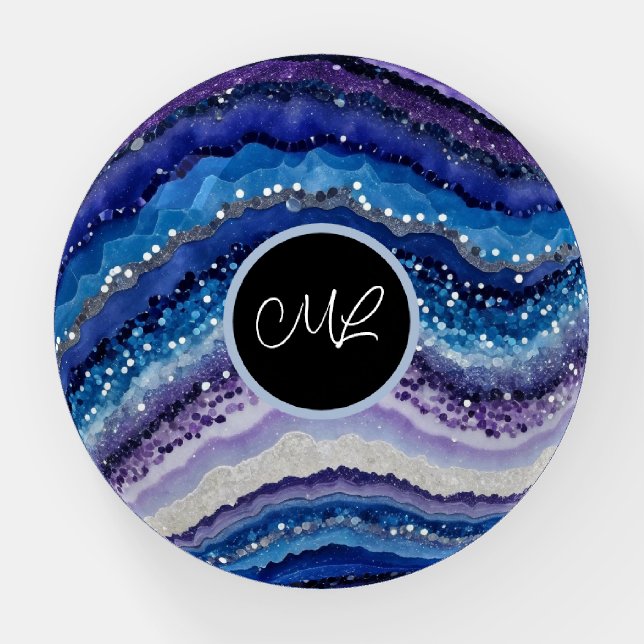 Cosmic Agate Waves Paperweight (Front)