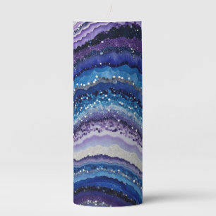 Cosmic Agate Waves Pillar Candle