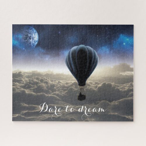 Cosmic Air Balloon Dare to Dream Inspirational  Jigsaw Puzzle