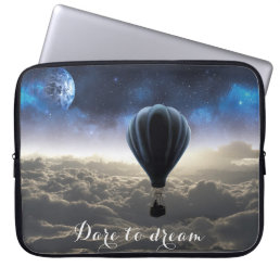 Cosmic Air Balloon Dare to Dream Motivational Cool Laptop Sleeve