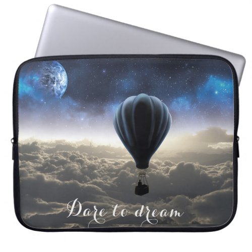 Cosmic Air Balloon Dare to Dream Motivational Cool Laptop Sleeve