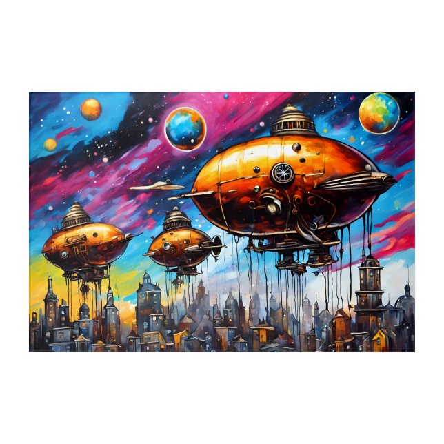 Cosmic Airship Acrylic Print (Front)