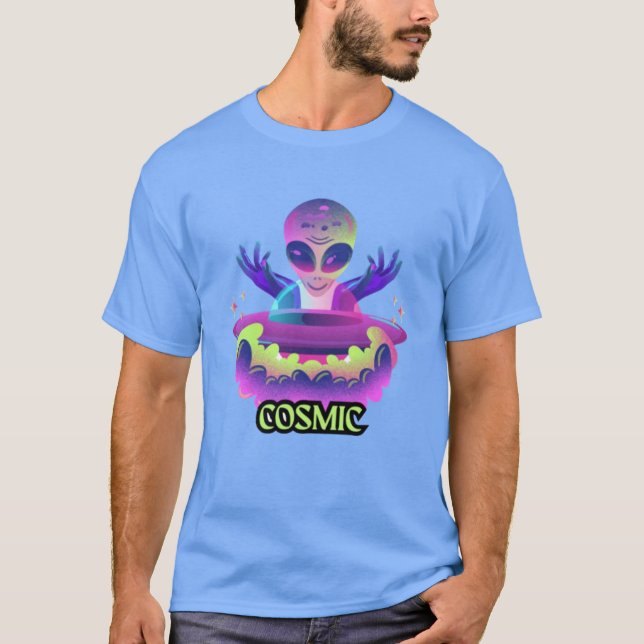Cosmic Alien Art - Vibrant Space-Themed Di t-shirt (Front)