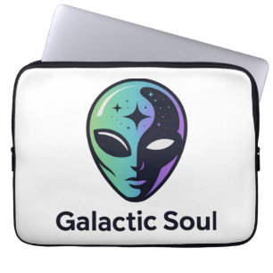 Cosmic Alien Logo with Space Aesthetic Laptop Sleeve
