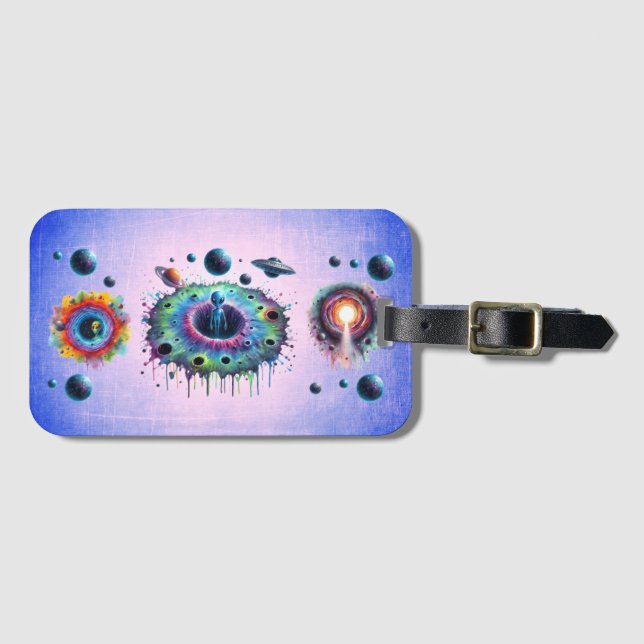 Cosmic Alien Worlds Luggage Tag (Front Horizontal)