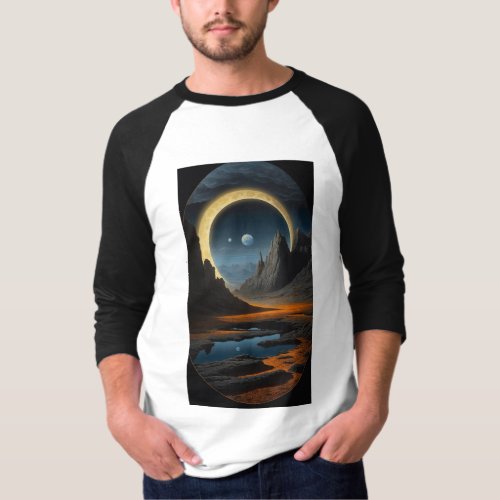 Cosmic Alignment Syzygy of Earth Moon and Sun b T_Shirt