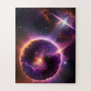 Cosmic Amazing Spirituality in Purple Galaxy Jigsaw Puzzle