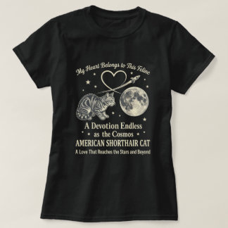 Cosmic American Shorthair Cat Space Art T-Shirt