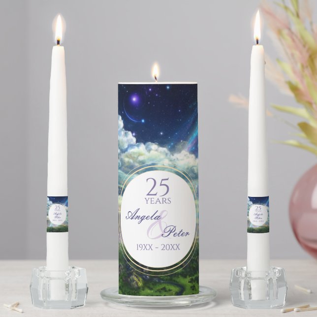Cosmic  Anniversary under the stars Unity Candle Set (In Situ)