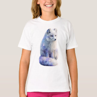 Cosmic Arctic Galaxy Fox Kids T-Shirt