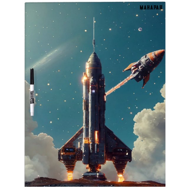 **"Cosmic Ascent: Ignite Your Journey"** Dry Erase Board (Front)