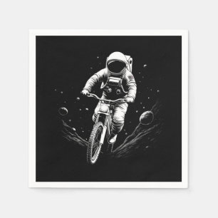 Cosmic Astronaut Bike Ride Space Adventure Napkins