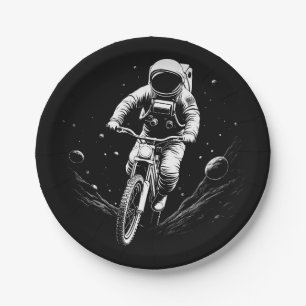 Cosmic Astronaut Bike Ride Space Adventure Paper Plates
