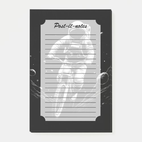Cosmic Astronaut Bike Ride Space Adventure Post-it Notes