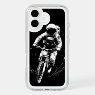 Cosmic Astronaut Bike Ride Space Adventure iPhone 16 Case