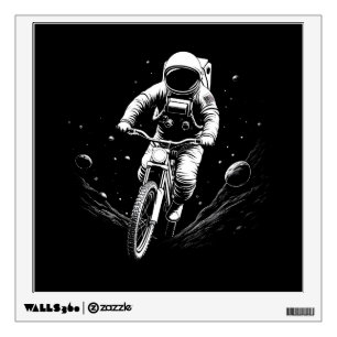 Cosmic Astronaut Bike Ride Space Adventure Wall Decal