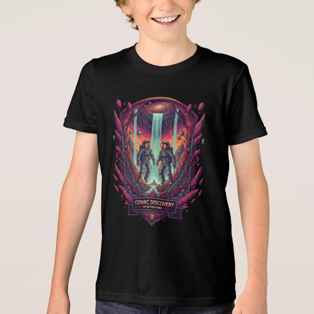 Cosmic Astronaut Galaxy Space Exploration Adventur Tri-Blend Shirt (Front)