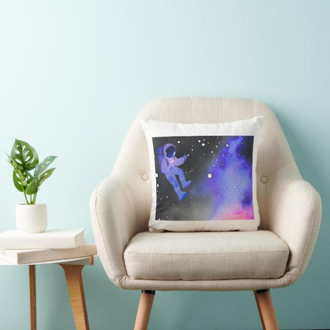 Cosmic Astronaut Space Throw Pillow (Chair)