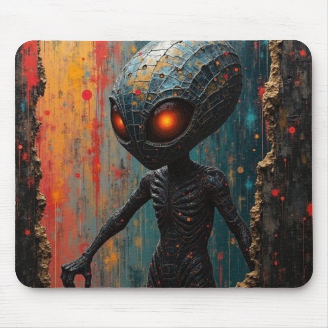 Cosmic Avenger with Red Eyes Mouse Pad (Front)