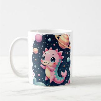 Cosmic Axolotl Galactic Space Adventure Kawaii Sti Coffee Mug