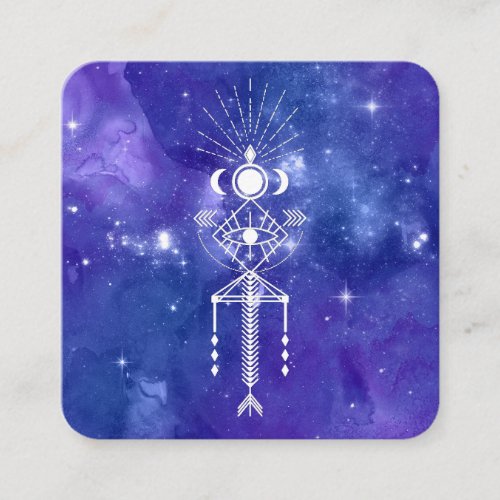  Cosmic Aztec Tribal Sacred Celestial Shaman Square Business Card