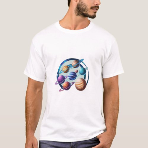 Cosmic Ballet Orbiting Planets Logo T_Shirt