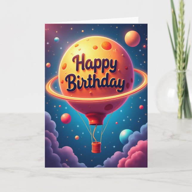 Cosmic Balloon Birthday Card (Front)