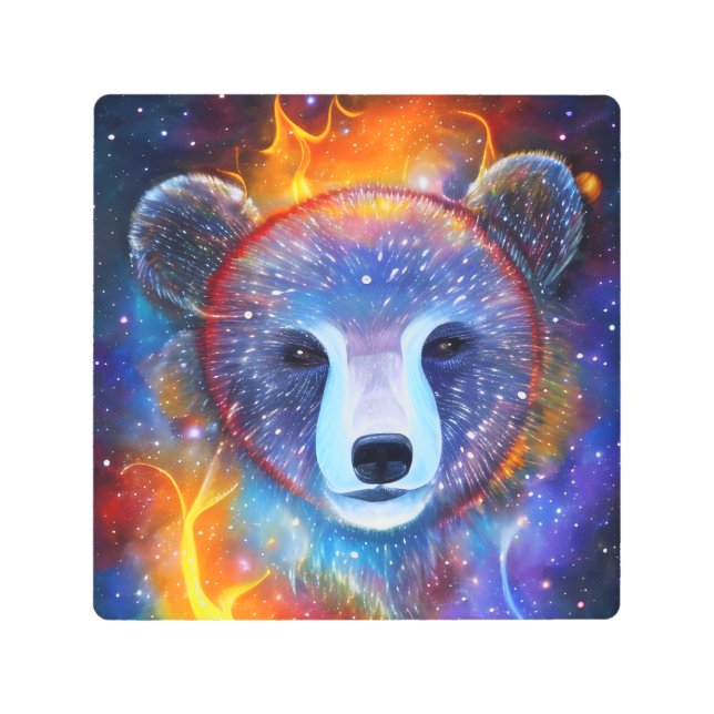 Cosmic Bear Metal Print (Front)
