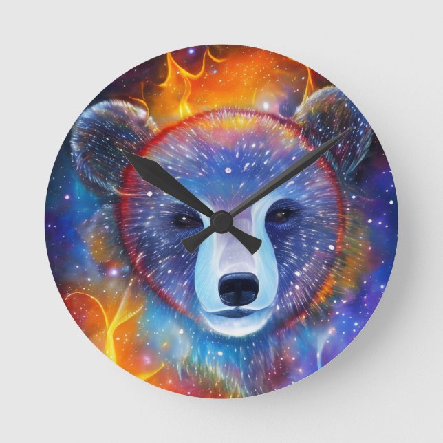 Cosmic Bear  Round Clock (Front)
