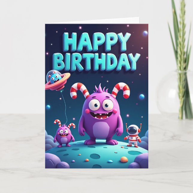 Cosmic Birthday Celebration Card (Front)