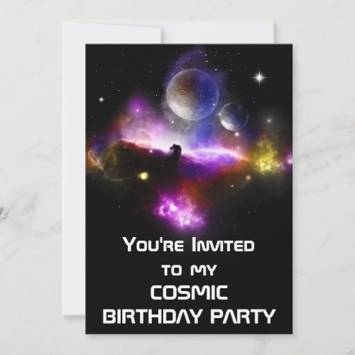 Cosmic Birthday Party invite