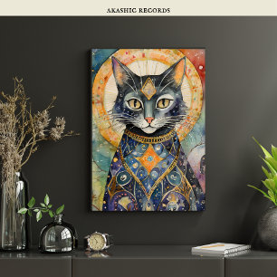 Cosmic Black Cat Art Celestial Cat Magic Spirit Poster