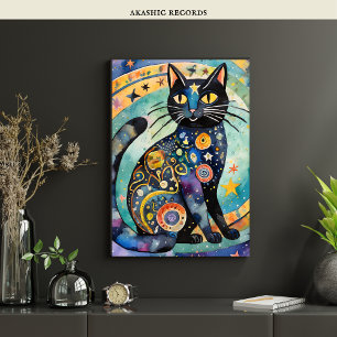 Cosmic Black Cat Art Celestial Cat Magic Spirit Poster