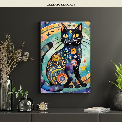 Cosmic Black Cat Art Celestial Cat Magic Spirit    Poster