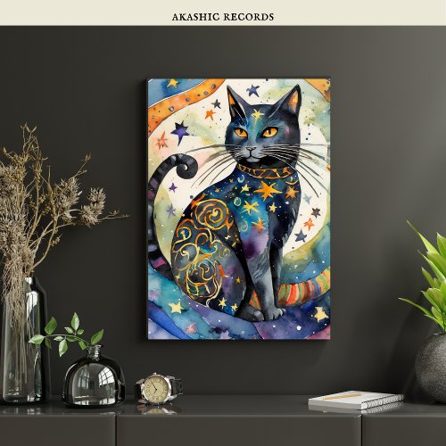 Cosmic Black Cat Art Celestial Cat Magic Spirit    Poster