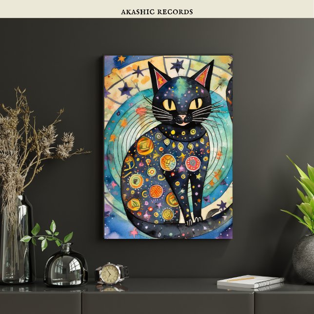 Cosmic Black Cat Art Celestial Cat Magic Spirit    Poster (Creator Uploaded)