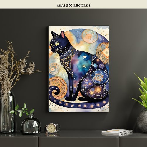 Cosmic Black Cat Art Celestial Cat Magic Spirit    Poster