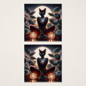Cosmic Black Cat with Glowing Eyes Surreal Digital (Front & Back)