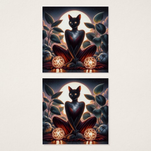 Cosmic Black Cat with Glowing Eyes Surreal Digital (Front & Back)