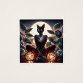 Cosmic Black Cat with Glowing Eyes Surreal Digital (Back)